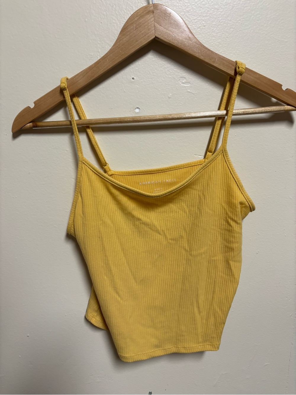 American Eagle Outfitters Yellow Ribbed Spaghetti Strap Cami